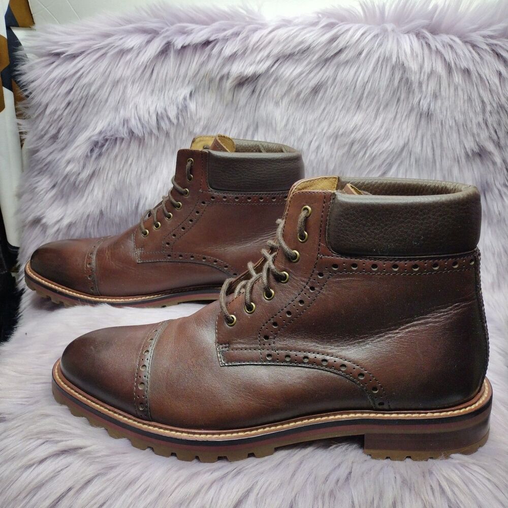 Warfield & Grand Portola Ankle Brown Leather Cap Toe Oxford Boots Mens Size 11